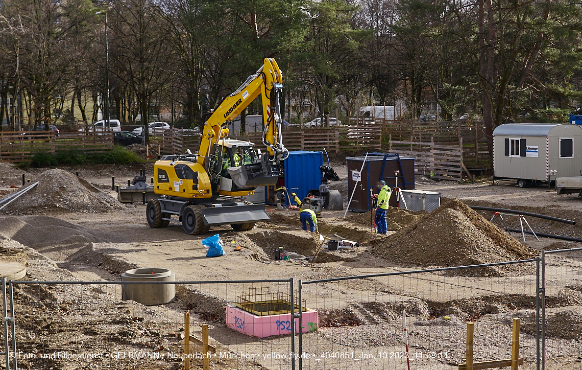 10.01.2023 - Baustelle an der Quiddestraße Haus für Kinder in Neuperlach